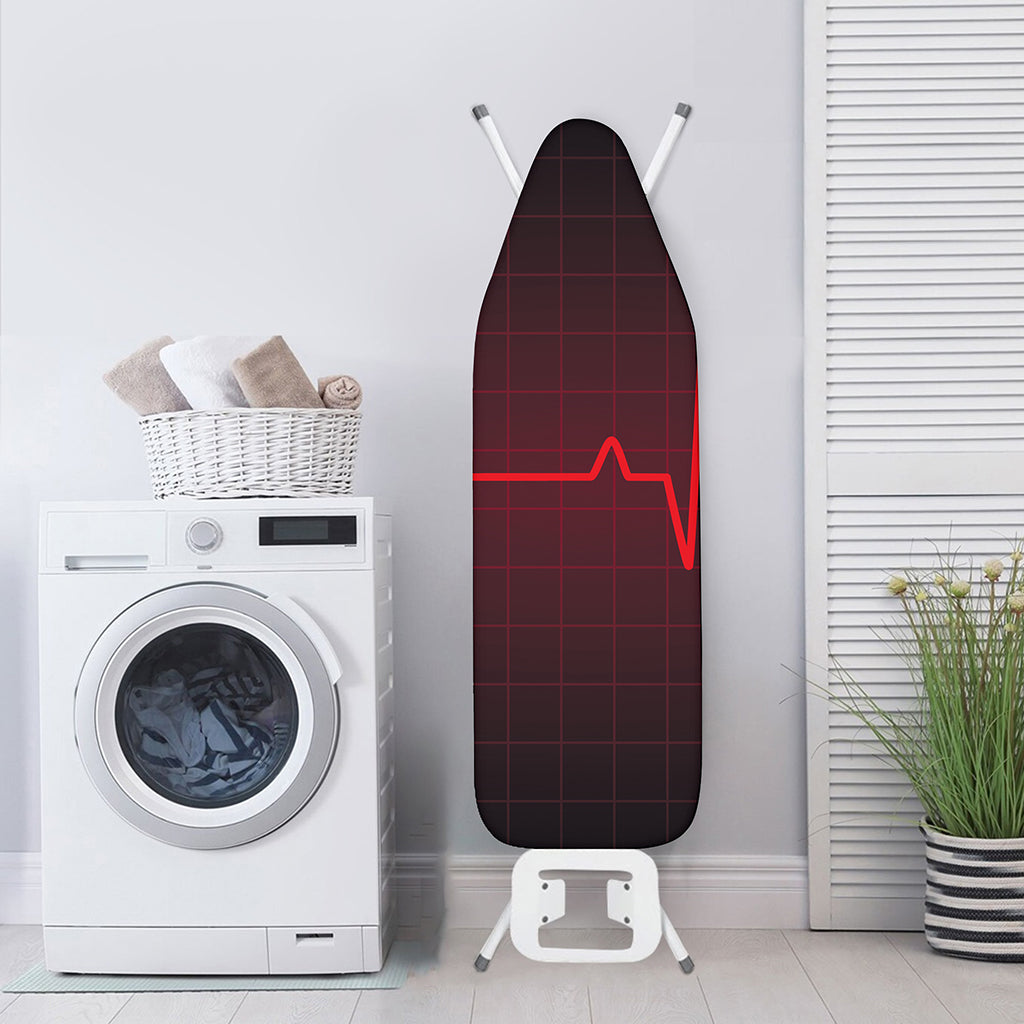 Red Heartbeat Print Ironing Board Cover
