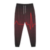Red Heartbeat Print Jogger Pants