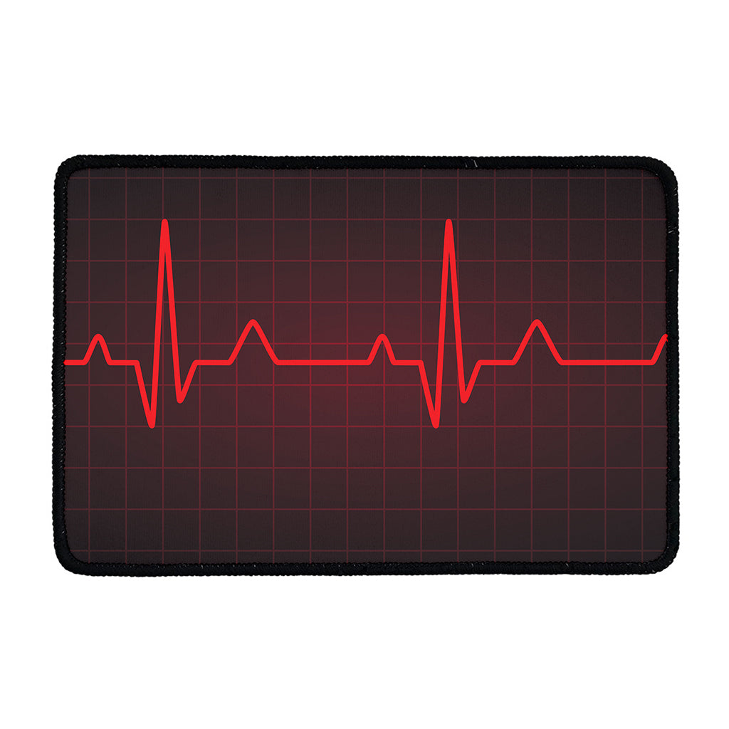 Red Heartbeat Print Kitchen Mat