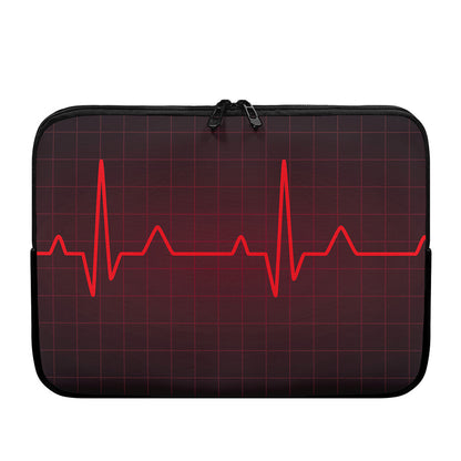 Red Heartbeat Print Laptop Sleeve
