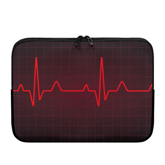 Red Heartbeat Print Laptop Sleeve