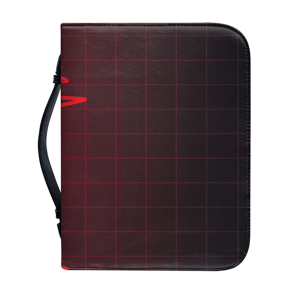 Red Heartbeat Print Leather Bible Cover