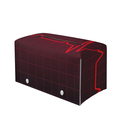Red Heartbeat Print Leather Tissue Box Cover