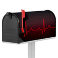 Red Heartbeat Print Mailbox Cover