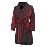 Red Heartbeat Print Men's Bathrobe