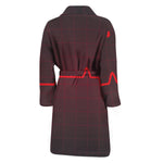 Red Heartbeat Print Men's Bathrobe