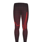 Red Heartbeat Print Men's leggings