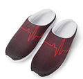 Red Heartbeat Print Mesh Casual Shoes