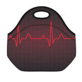 Red Heartbeat Print Neoprene Lunch Bag