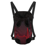 Red Heartbeat Print Pet Carrier Backpack