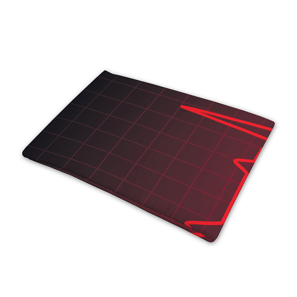 Red Heartbeat Print Pet Cooling Mat Cover