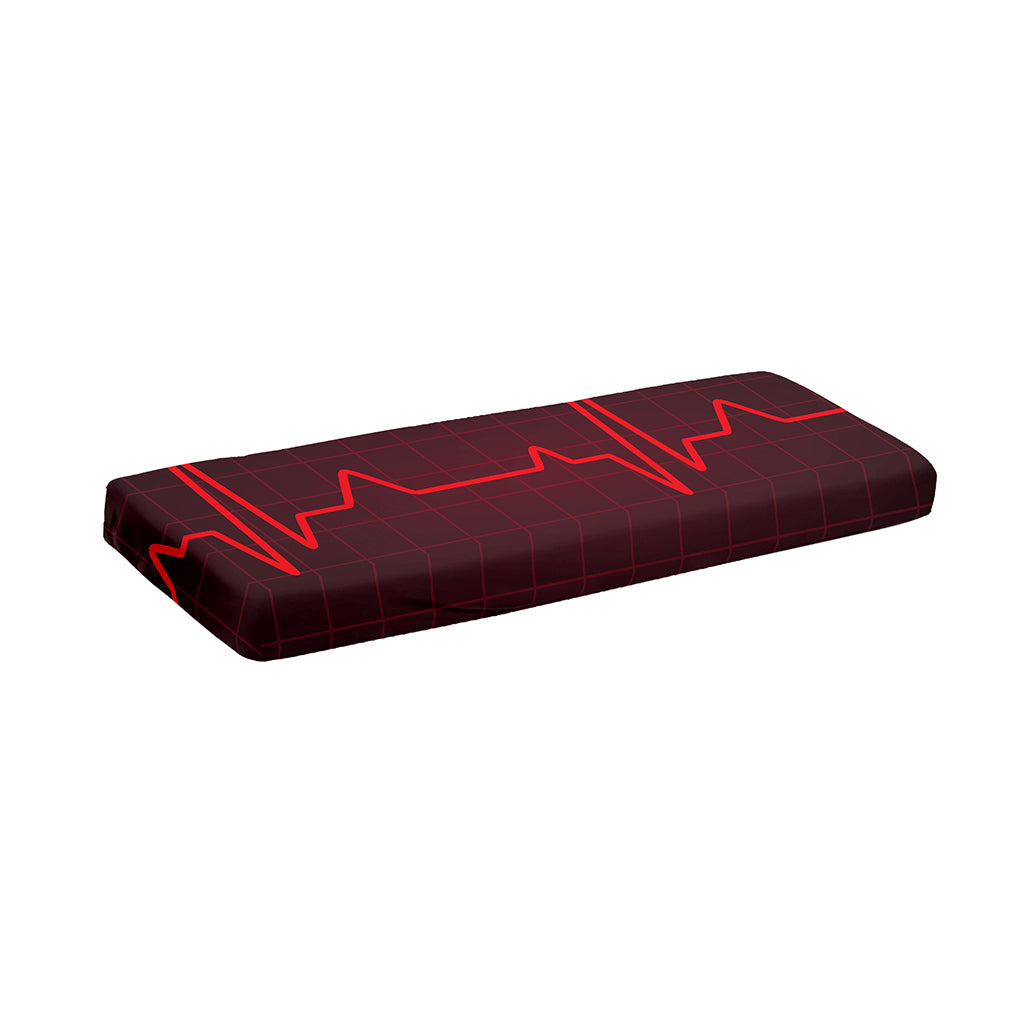 Red Heartbeat Print Piano Keyboard Cover