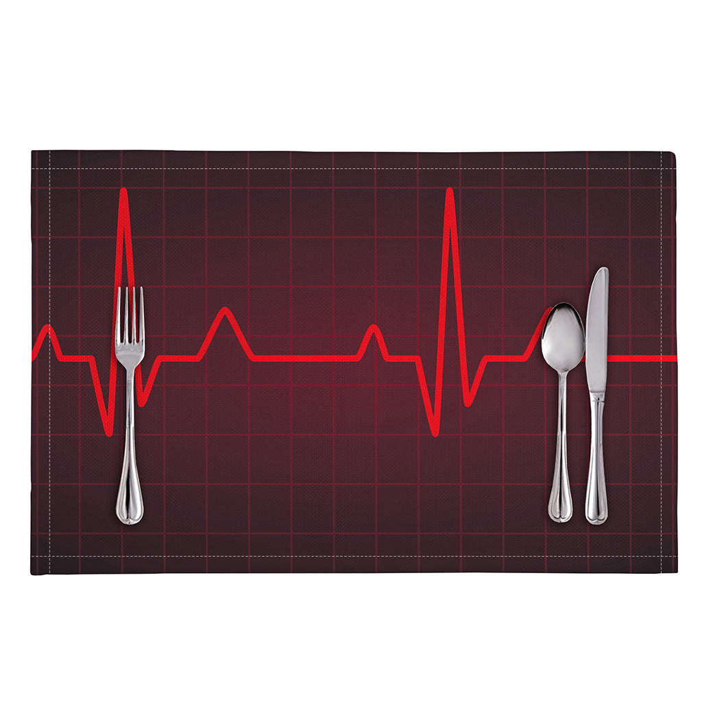 Red Heartbeat Print Placemat
