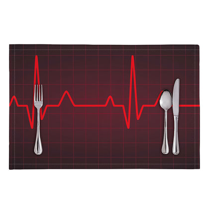 Red Heartbeat Print Placemat