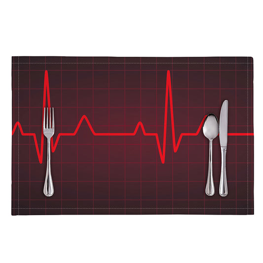 Red Heartbeat Print Placemat