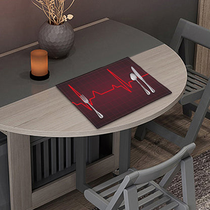 Red Heartbeat Print Placemat