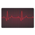 Red Heartbeat Print Polyester Doormat