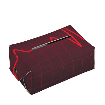 Red Heartbeat Print Rectangle Tissue Box Cover