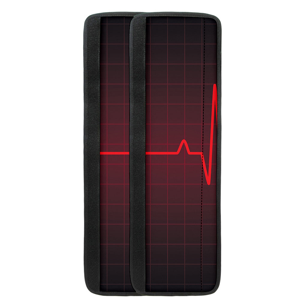 Red Heartbeat Print Refrigerator Handle Covers