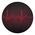 Red Heartbeat Print Round Blanket