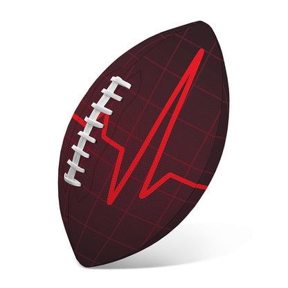 Red Heartbeat Print Rugby Ball