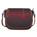 Red Heartbeat Print Saddle Bag