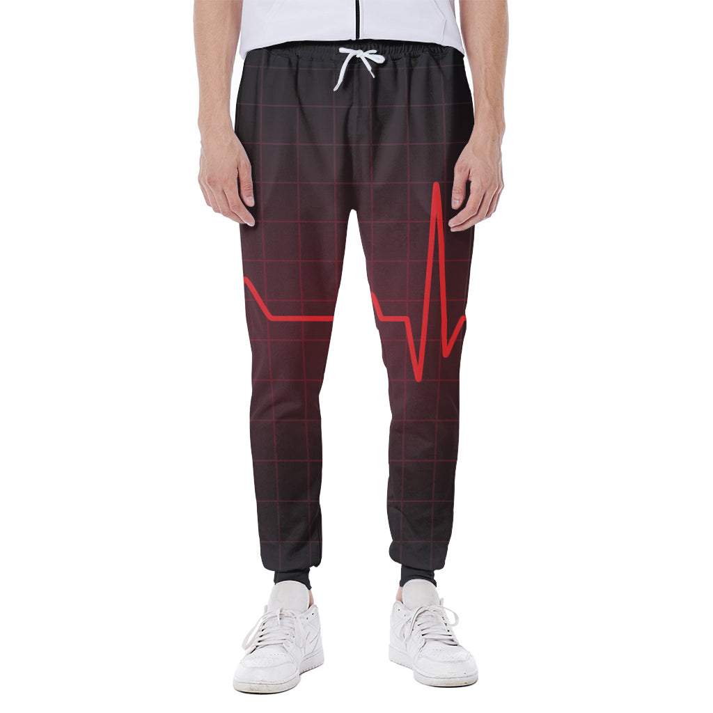Red Heartbeat Print Scuba Joggers