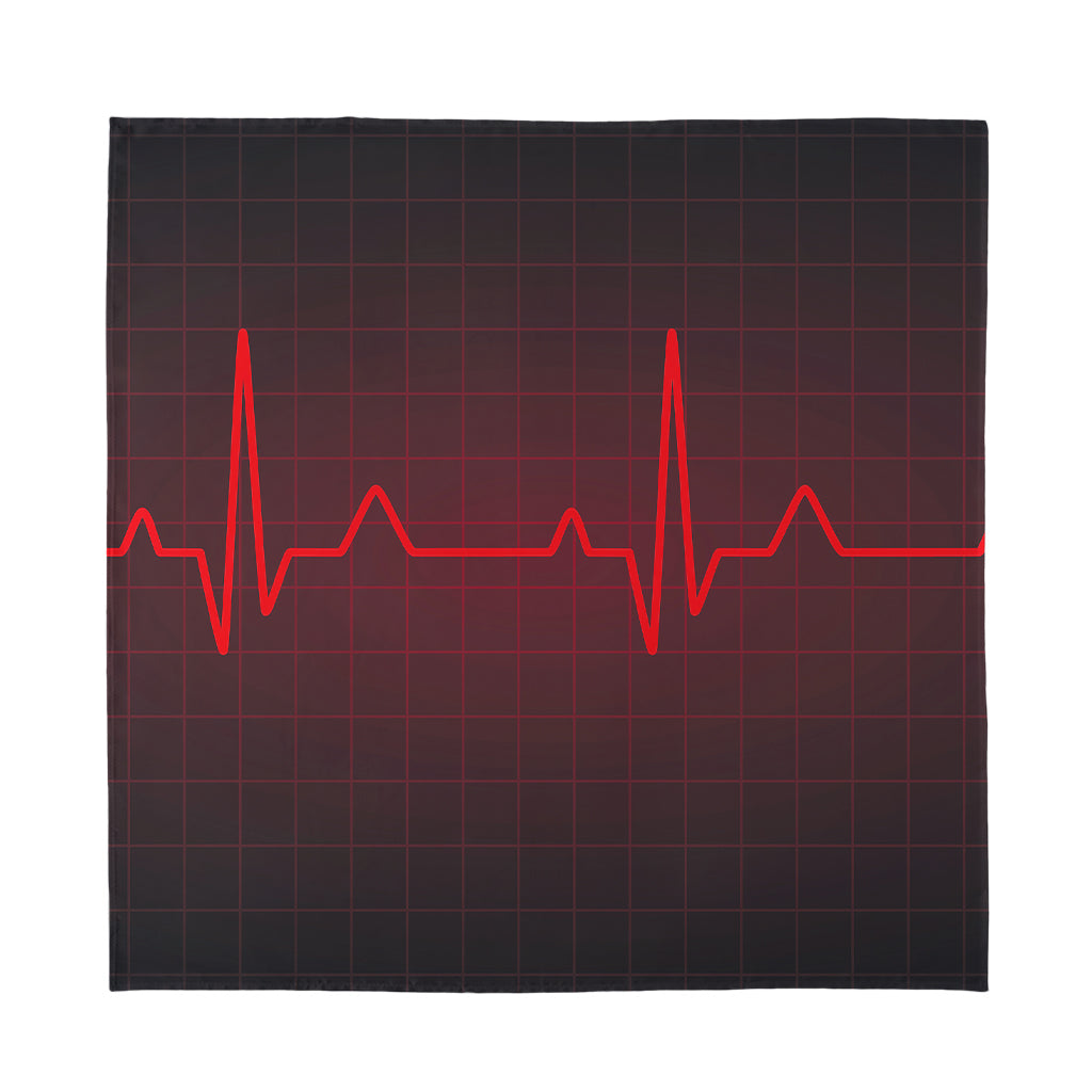 Red Heartbeat Print Silk Bandana