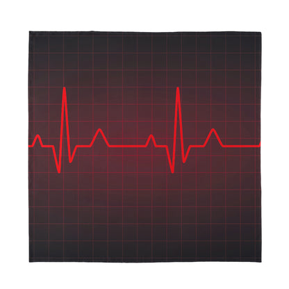Red Heartbeat Print Silk Bandana