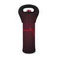 Red Heartbeat Print Single Neoprene Wine Tote