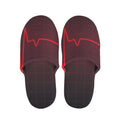 Red Heartbeat Print Slippers