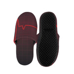 Red Heartbeat Print Slippers