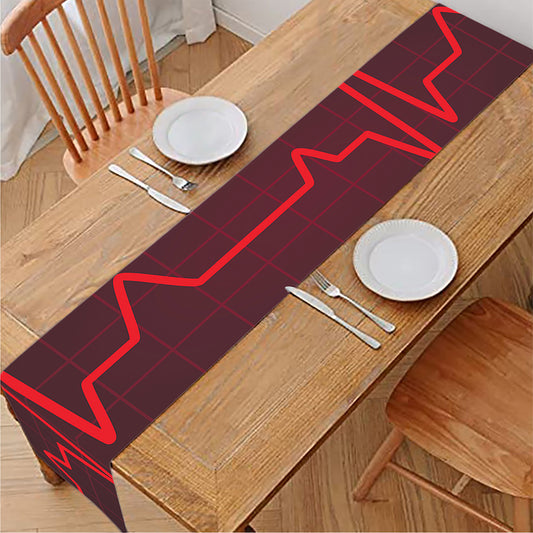 Red Heartbeat Print Table Runner