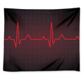Red Heartbeat Print Tapestry