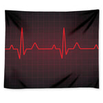 Red Heartbeat Print Tapestry