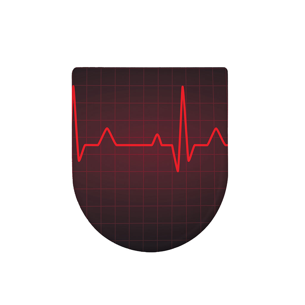 Red Heartbeat Print Toilet Lid Cover