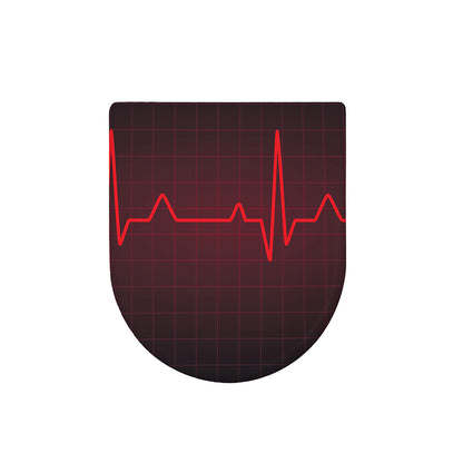 Red Heartbeat Print Toilet Lid Cover