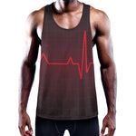 Red Heartbeat Print Training Tank Top