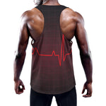 Red Heartbeat Print Training Tank Top