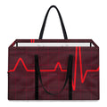 Red Heartbeat Print Utility Tote Bag