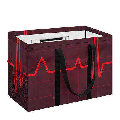 Red Heartbeat Print Utility Tote Bag
