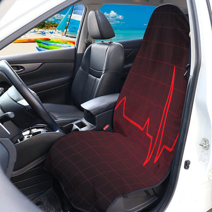Red Heartbeat Print Waterproof Car Seat Cover