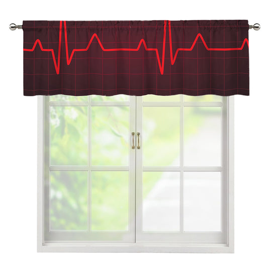 Red Heartbeat Print Window Valance