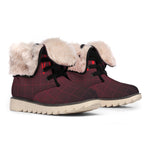 Red Heartbeat Print Winter Boots