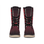 Red Heartbeat Print Winter Boots