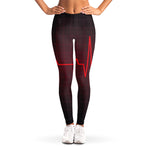 Red Heartbeat Print Women's Leggings