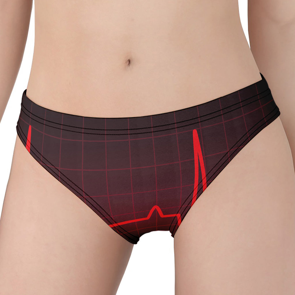 Red Heartbeat Print Women's Panties