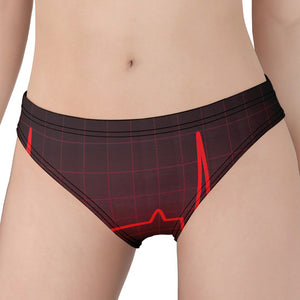 Red Heartbeat Print Women's Panties