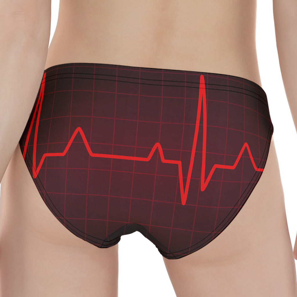 Red Heartbeat Print Women's Panties