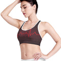 Red Heartbeat Print Women's Sports Bra